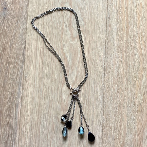 Convertible Silver and Black Bead Necklace - Picture 4 of 5